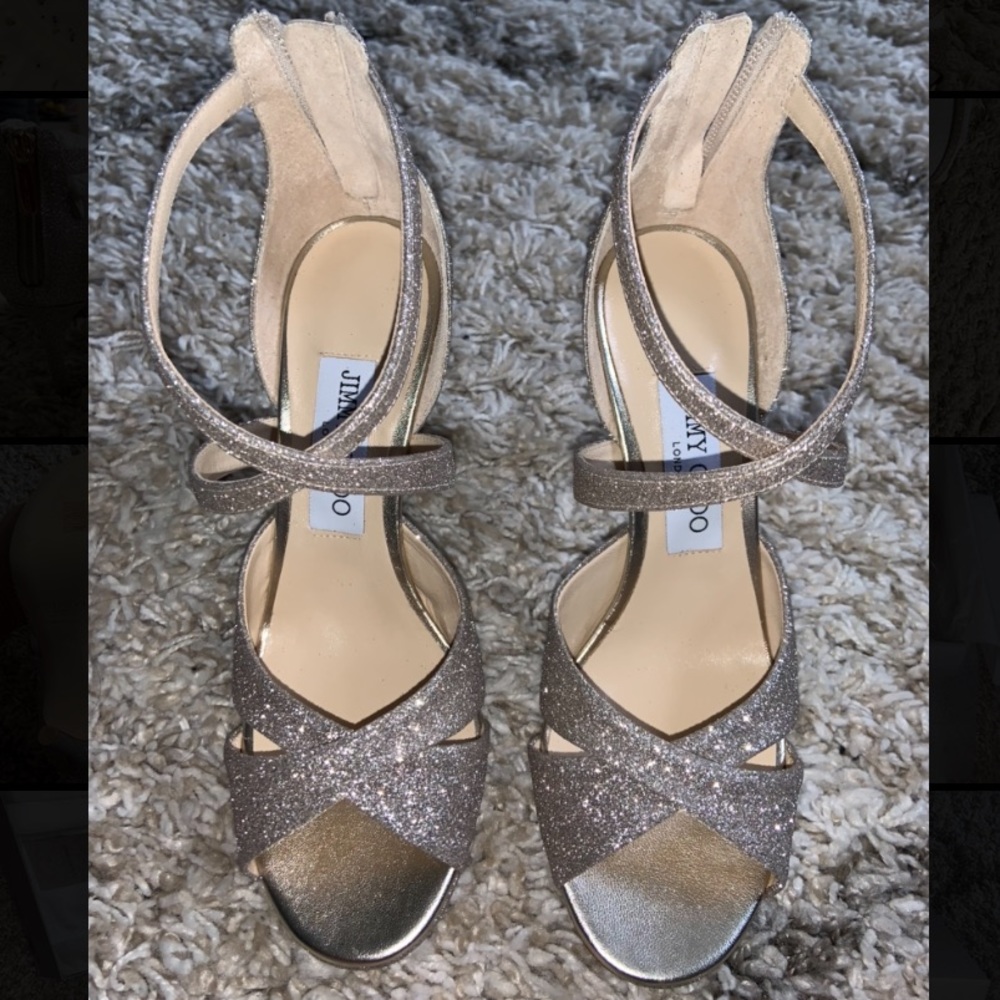 NIB Jimmy Choo LORINA 100 Glitter Sandals 6/36